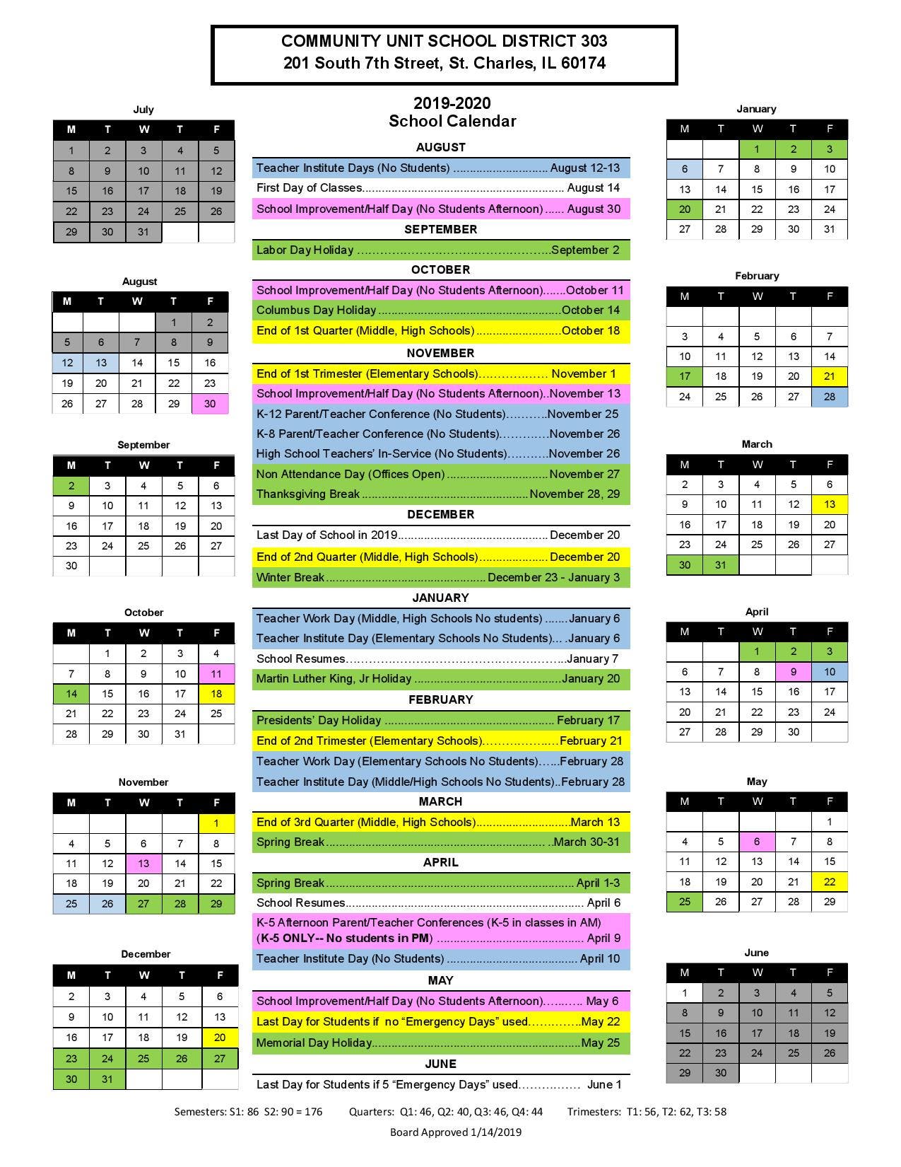 District 303 School Calendar 2019 20 Important Dates To Know St District 303 School Calendar 2019 20 Important Dates To Know St